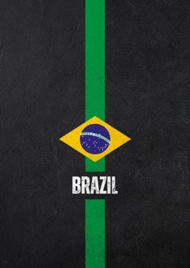 Brazil Flag on Black Background