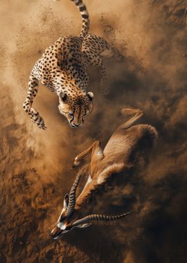 Cheetah Hunting Gazelle