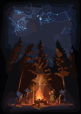 Night in the Woods Campfire