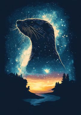 Otter Under the Stars