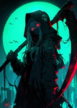 Dark Anime Girl with Scythe