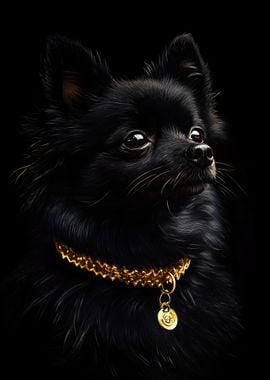 Black &amp; Gold Pomeranian