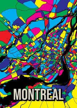 Montreal Canada Pop Art City Map Travel Art