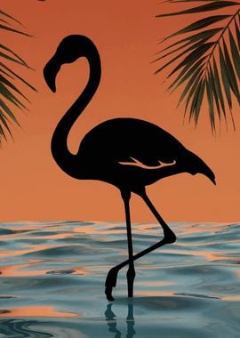 Flamingo Silhouette Sunset