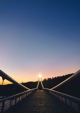 Czech Bridge at Sunset