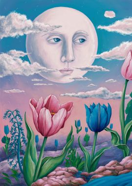 Moon Face and Tulips