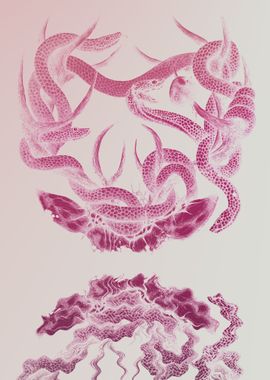 Pink Snake Abstract Art