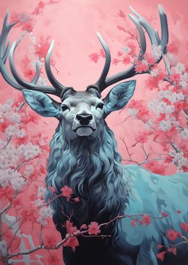 Blue Deer in Bloom