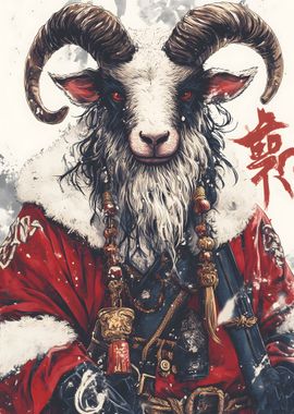  Goat Santa Claus Painting