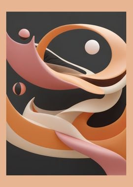 Abstract 3D Shapes In Light Colors