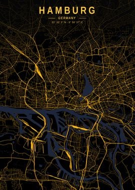 Hamburg Golden City Map