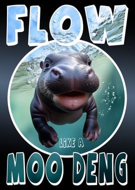 Flow Like A Moo Deng Funny Hippo