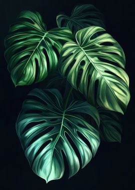 Tropical Monstera Leaves