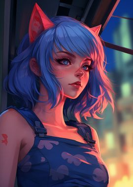 cyber cat girl