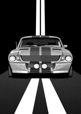 1967 Muscle Car Poster vector art 