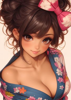 Anime Girl in Kimono