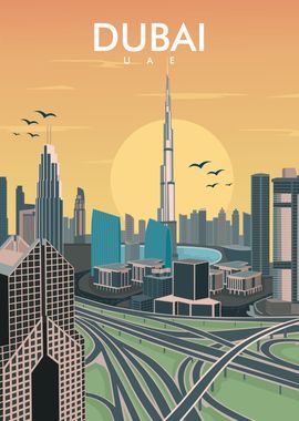 Dubai Skyline Illustration