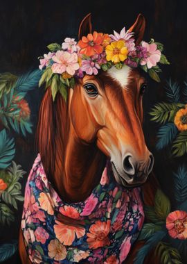 Floral Horse Portrait