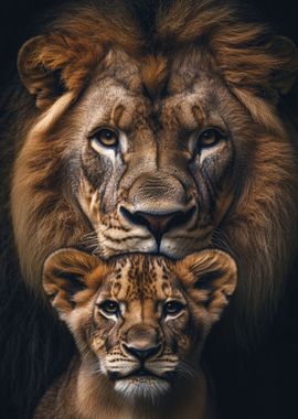 Lion and Cub Portrait