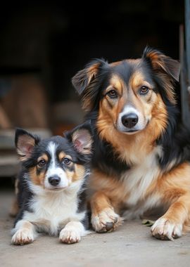 Two Dogs, One Big, One Small