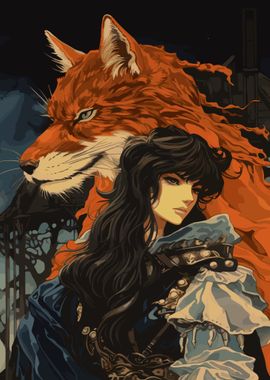 Anime Fox and Woman