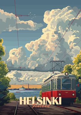 Helsinki Tram Poster