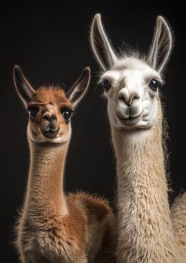 Two Llamas Portrait