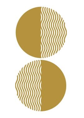 Gold and White Abstract Circles