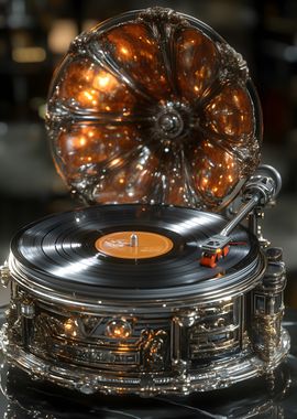 Ornate Vintage Record Player