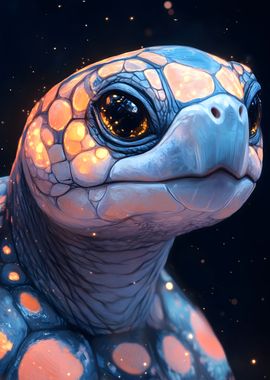 Glowing Turtle Portrait