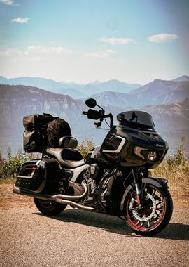 Indian Motorcycle in Mountains