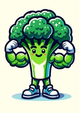 Strong Broccoli Mascot