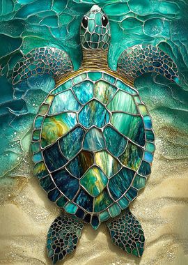 Stained Glass Sea Turtle