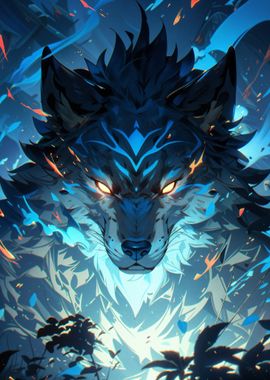 Blue Wolf Digital Art