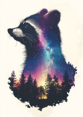 Raccoon Galaxy Art