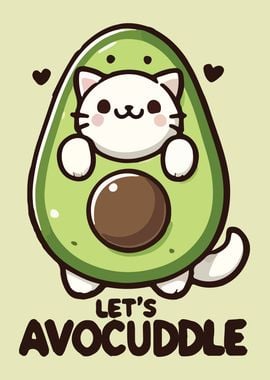 Avocuddle Funny Cat Avocado