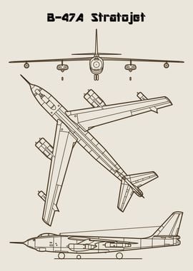 B-47A Stratojet Airplane Blueprint