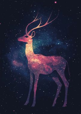 Cosmic Deer Silhouette