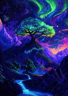 Neon Tree in Mountains