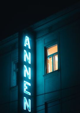 Neon Sign on Building in Graz