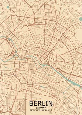 Berlin Vintage Map