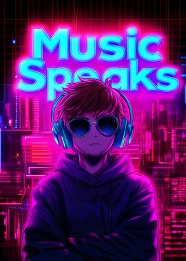 Music Speaks Neon Art