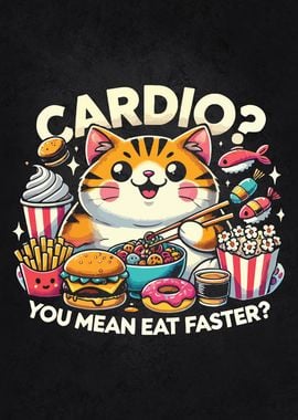 Cardio? You Mean Eat Faster? Funny Cat