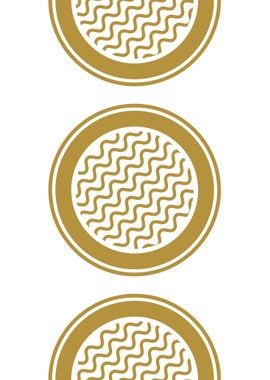 Gold Wavy Circle Pattern