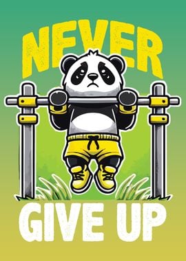 Never Give Up - Panda Pull-Up Motivation