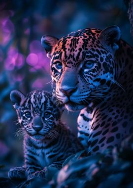 Jaguar Mother and Cub