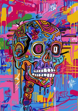 Graffiti Skull Pop Art