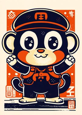 Cute Monkey Illustration