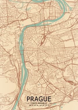 Prague Vintage Map