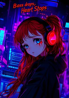 Anime Girl with Headphones